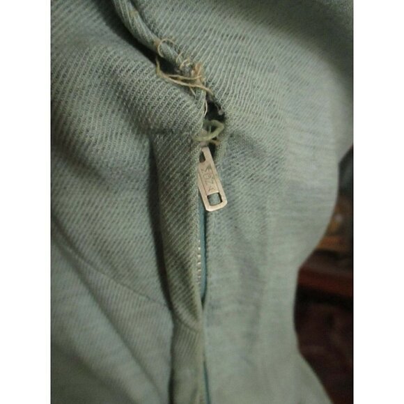 Vintage Womens MCM Dress 40s 50s 6/8 Pleated Baby Blue Rayon Pencil Sock Hop - Picture 7 of 12